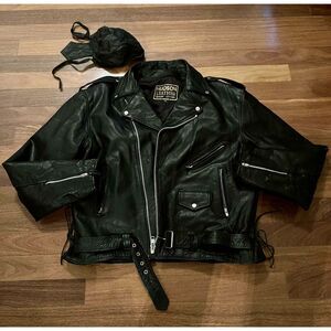 Hudson Leather Classic black Leather Motorcycle Jacket